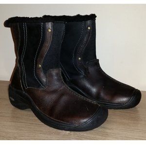 Keen brown leather pull on boots 6.5 chelsea style